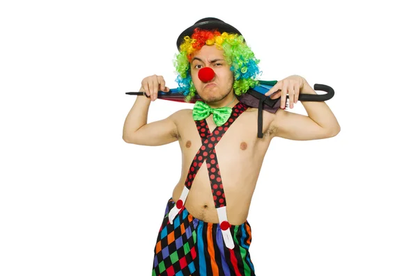 Clown met paraplu — Stockfoto