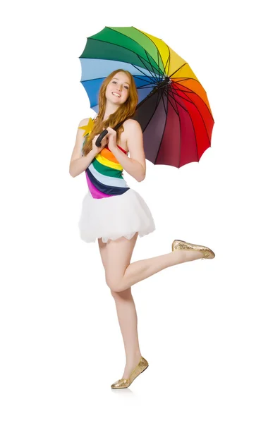 Frau mit Regenschirm — Stockfoto