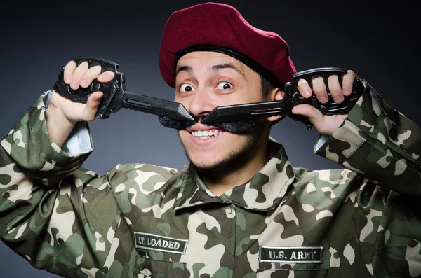 Lustiger Soldat — Stockfoto