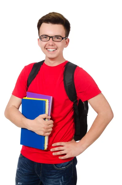 Ung student med böcker — Stockfoto