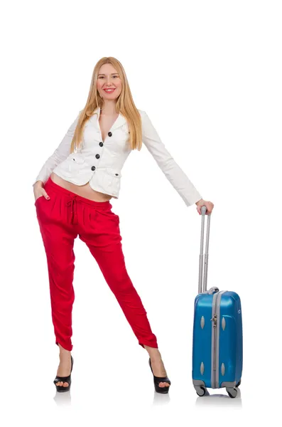 Mulher se preparando para férias — Fotografia de Stock