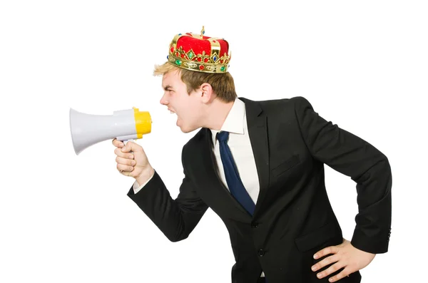 Businessman  with crown — Stock Photo, Image
