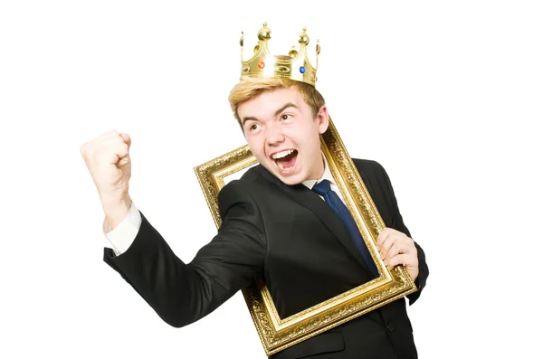 King with picture frame — Stock Photo, Image