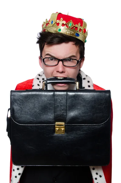 Businessman with crown — Stock Photo, Image