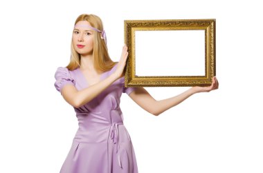 resim çerçevesi olan kadın