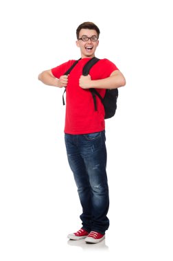 sırt çantası ile öğrenci