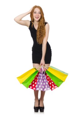 Alışveriş çantalı kadın.