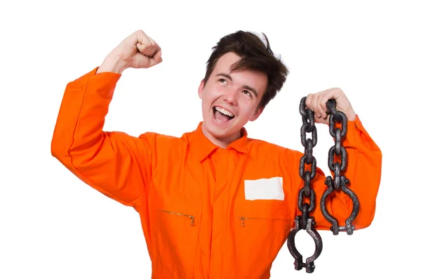 Inmate with chains — Stock Photo, Image