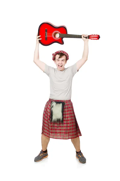 Scotsman spela gitarr — Stockfoto