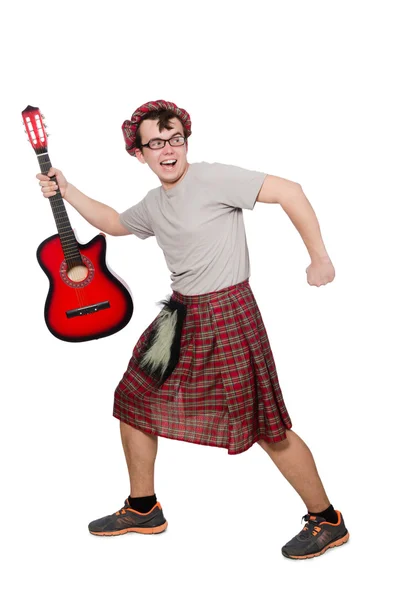 Scotsman playing guitar — Stock Photo, Image