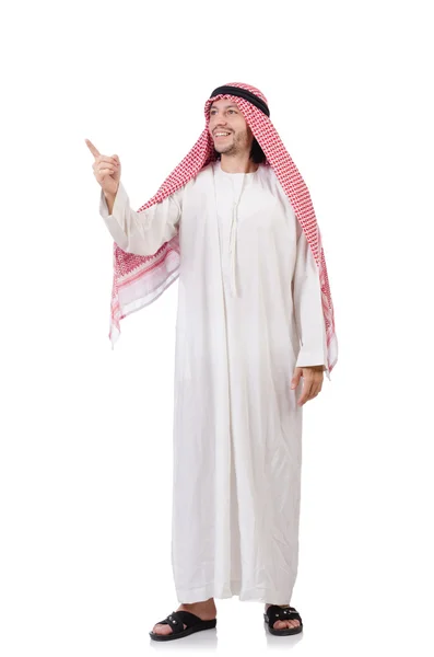 Arab man pressing virtual button — Stock Photo, Image