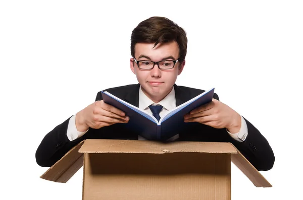 Hombre con caja — Foto de Stock