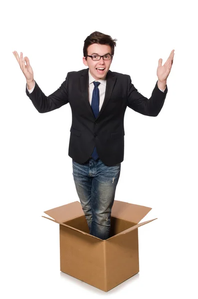 Hombre con caja — Foto de Stock