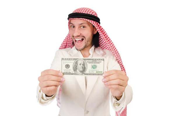 Arabiska mannen med dollar — Stockfoto