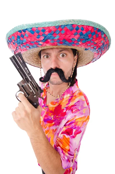 Funny mexican with gun — Stock Photo, Image