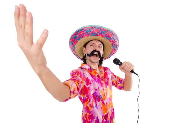 Мексиканский с микрофоном — стоковое фото
