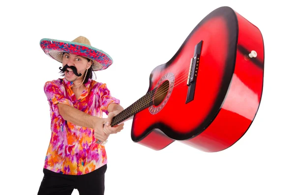 Мексиканец с гитарой — стоковое фото