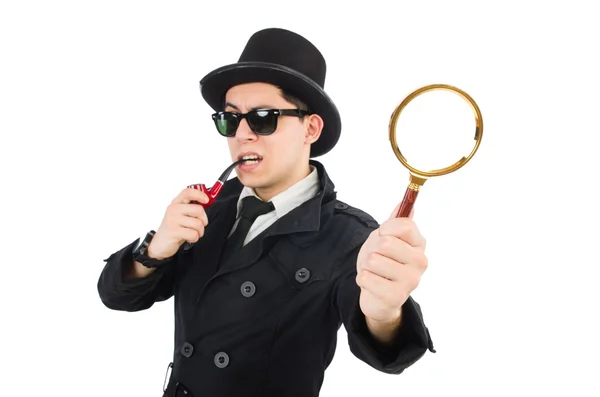 Detective with pipe — Stock Photo, Image