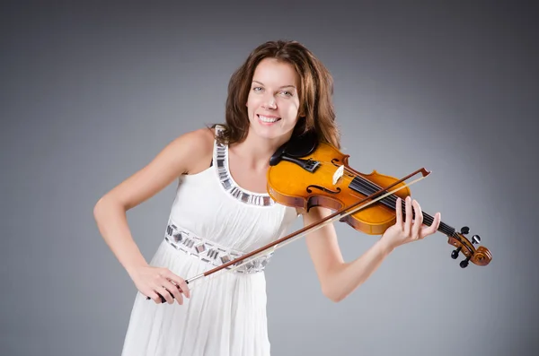 Donna con Violino — Foto Stock