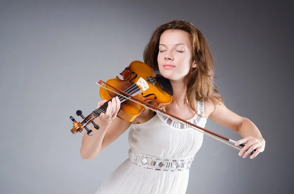 Donna con Violino — Foto Stock