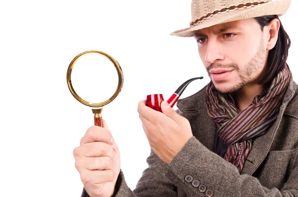 Detective with pipe — Stock Photo, Image