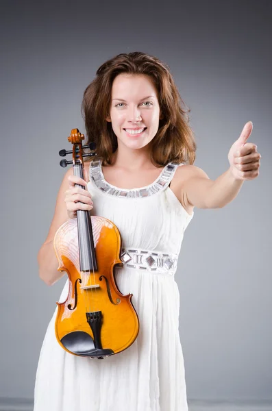 Donna con Violino — Foto Stock