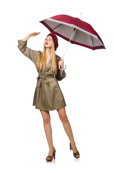 Woman with umbrella — Stock Photo, Image