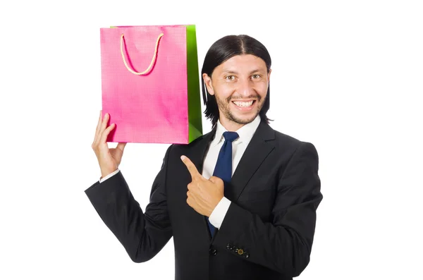 Muž s nákupní taškou — Stock fotografie