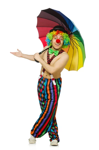 Clown met paraplu — Stockfoto