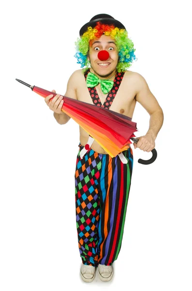 Payaso con paraguas — Foto de Stock