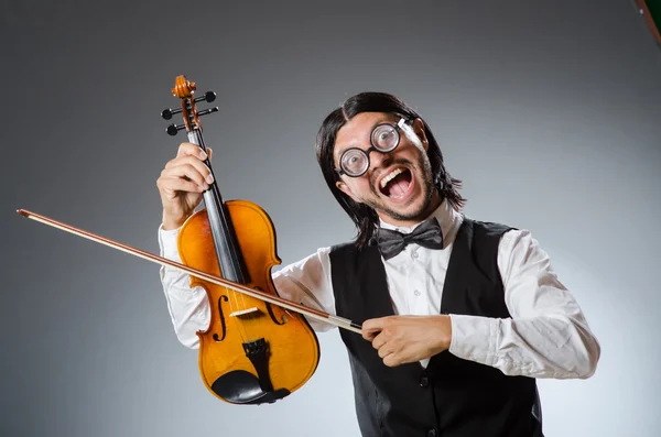 Divertente violinista violino — Foto Stock