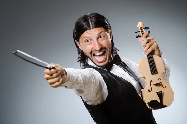 Funny fiddle violin player — Stock Photo, Image