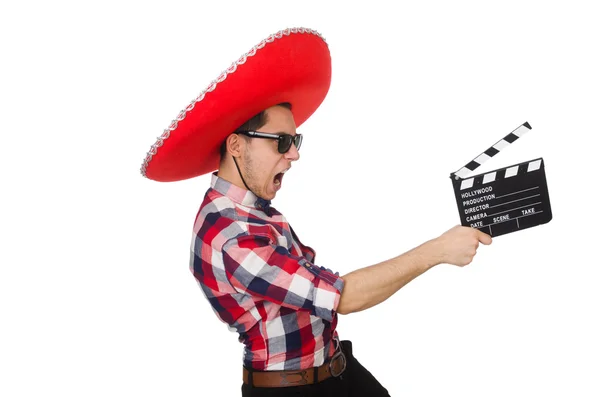 Lustiger Mexikaner mit Sombrero-Hut — Stockfoto