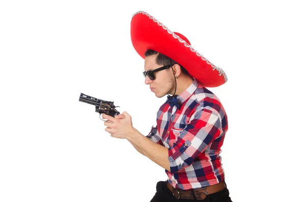 Mexicano engraçado com chapéu sombrero — Fotografia de Stock