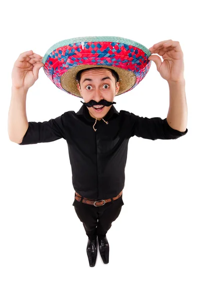 Mexicano engraçado com chapéu sombrero — Fotografia de Stock