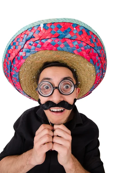 Mexicano engraçado com chapéu sombrero — Fotografia de Stock