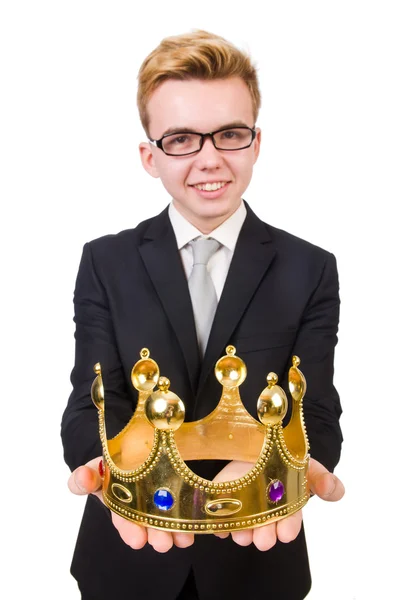 Geschäftsmann mit Krone — Stockfoto