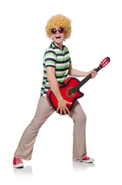 Man with afro wig — Stock Photo, Image