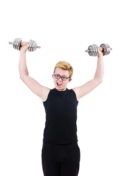 Man with dumbbells — Stock Photo, Image