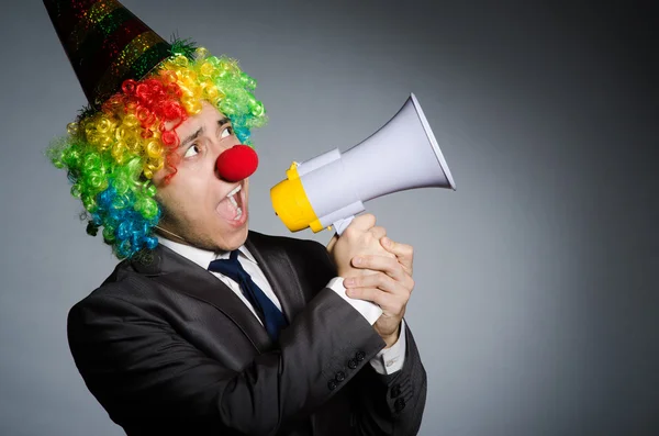 Clown mit Lautsprecher — Stockfoto