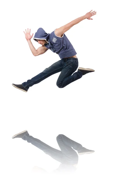 Bailarina bailando bailes aislados en blanco — Foto de Stock