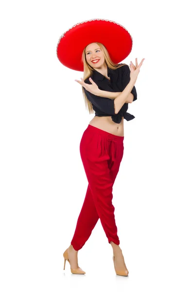 Divertente messicano con cappello sombrero — Foto Stock