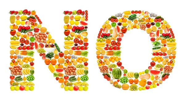 Silhoette hecha de varias frutas — Foto de Stock