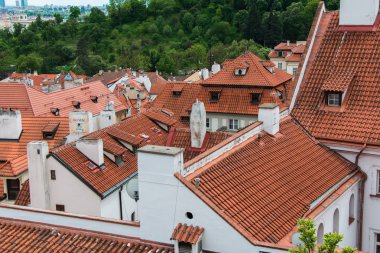 Prag rooftops aydınlık yaz gününde