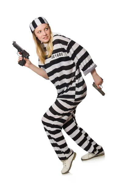 Mujer prisionera con armas — Foto de Stock