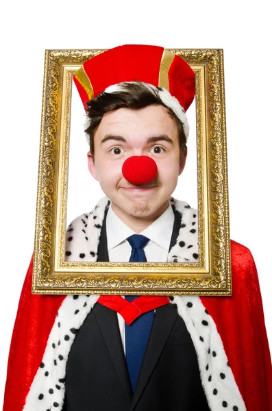 Забавный бизнесмен с клоунским носом — стоковое фото