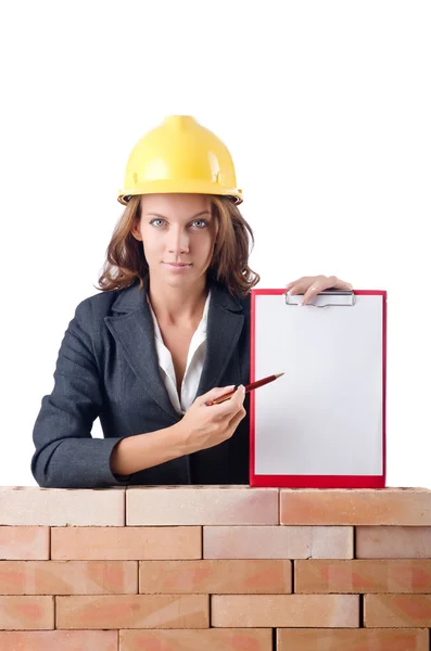 Mujer constructora — Foto de Stock