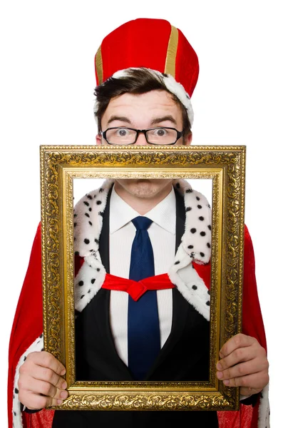 King with picture frame — Stock Photo, Image