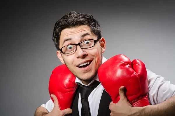 Divertido boxeador hombre de negocios —  Fotos de Stock