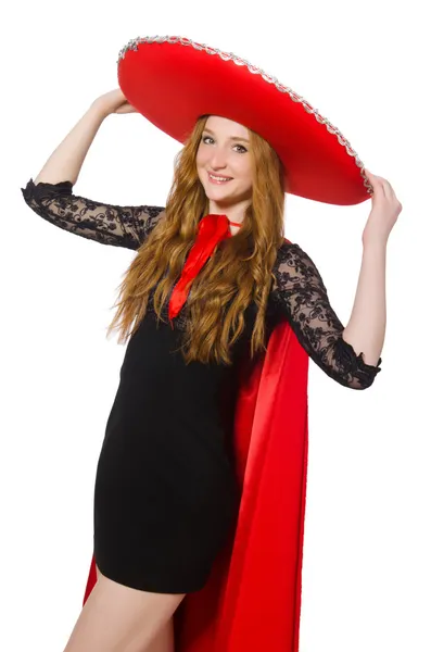 Femme mexicaine en vêtements rouges — Photo